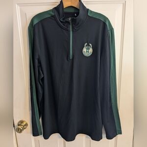 Bucks Antigua Black Pullover with Logo